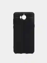 Черный силиконовый усиленный чехол для Huawei Y5 17, с прострочкой
