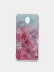 Силиконовый с рисунком глянцевый чехол Samsung J7 17