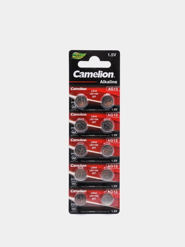 Батарейки 10 штук: AG13 (LR44, 357, G13), Camelion
