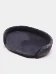 Тёмно-серый лежак "Клампи" меховой, для кошек и собак, 53 х 40 х 13 см