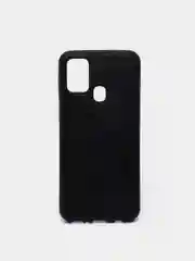 Черный чехол для Samsung M31 под кожу силиконовый