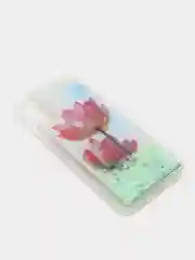 Зеленый чехол "Переливашка" для SAMSUNG A02, с жидкими блёсточками