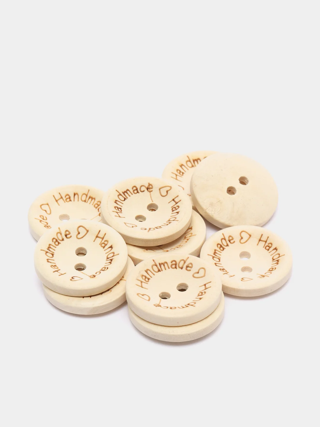 Деревянные пуговицы "Handmade", 10 шт