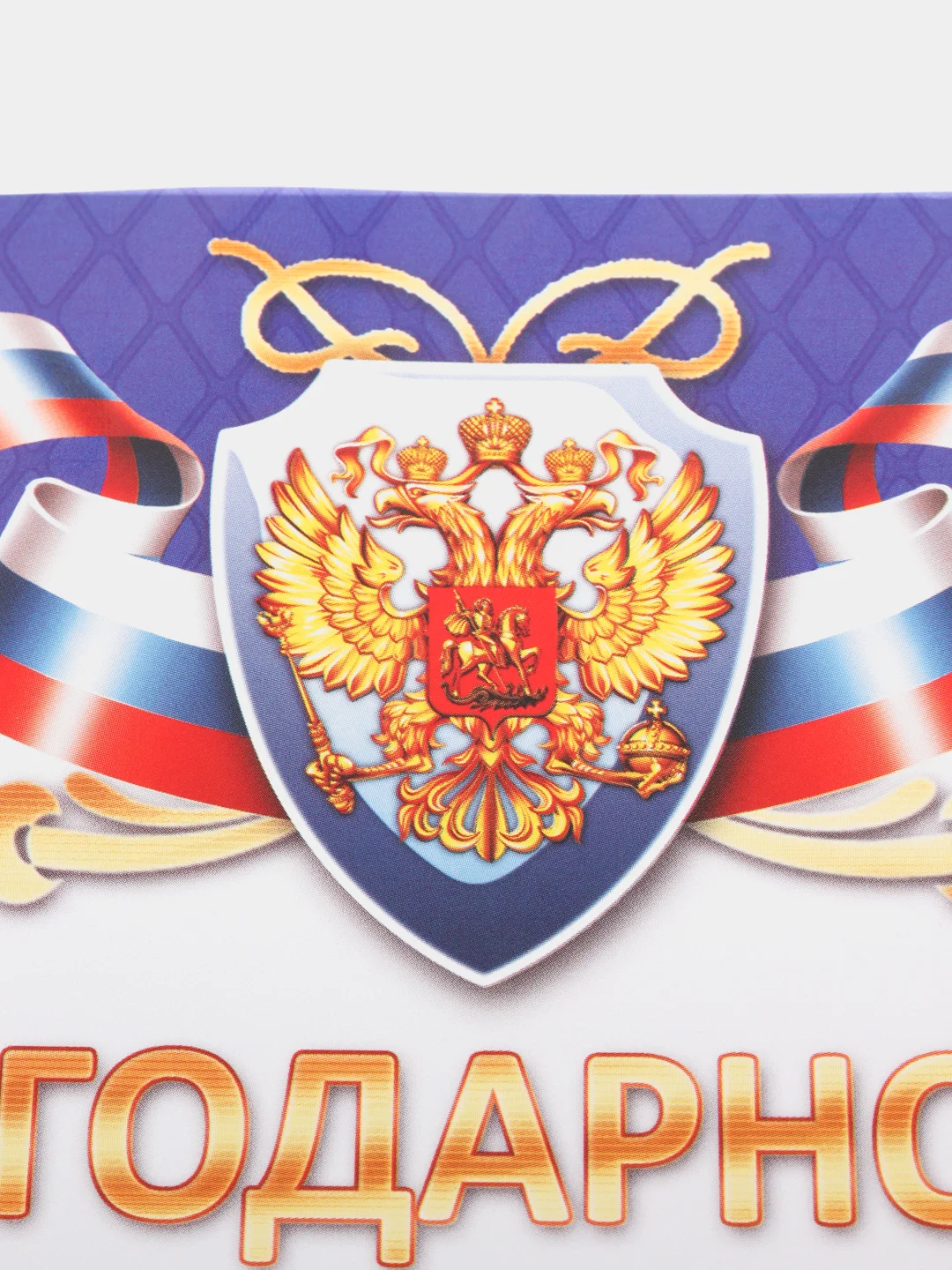 Аметистовый благодарность, благодарственное письмо, герб РТ, герб РФ, размер 21*29,7 см