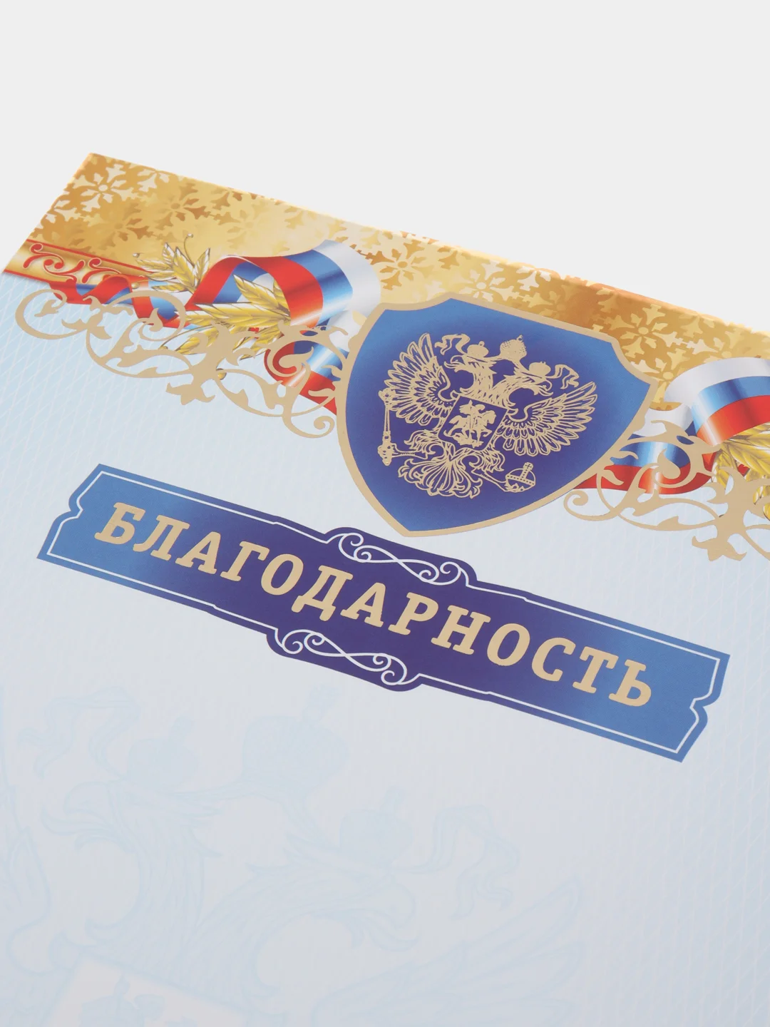 Ледяной благодарность, благодарственное письмо, герб РТ, герб РФ, размер 21*29,7 см