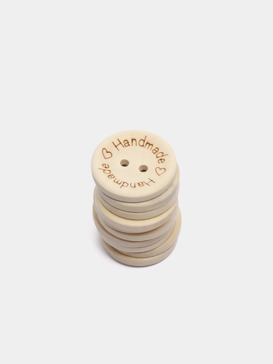 Деревянные пуговицы "Handmade", 10 шт