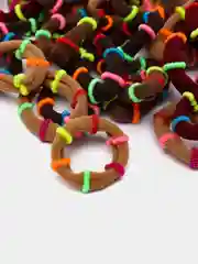 Бежевый резинки для волос, 100 шт