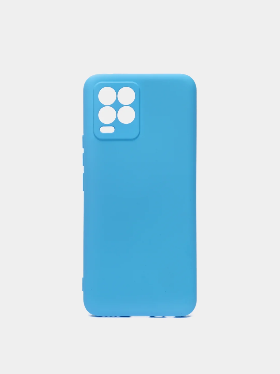Голубой чехол для Realme 8 / 8 Pro c защитой камеры и бархатом внутри