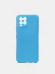 Голубой чехол для Realme 8 / 8 Pro c защитой камеры и бархатом внутри