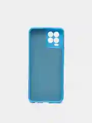 Голубой чехол для Realme 8 / 8 Pro c защитой камеры и бархатом внутри