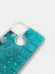 Светло-синий чехол Xiaomi Redmi 9C, Redmi 9C NFC, Redmi 10A, Редми 9С переливающийся жидкий с блестками