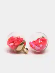 Коралловый прозрачные стеклянные шарики со звездами, D-14 мм, 2 шт, подвеска