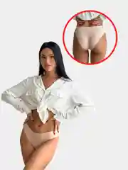 Бежевый трусы женские, бесшовные слипы