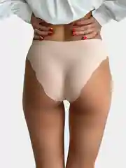 Бежевый трусы женские, бесшовные слипы