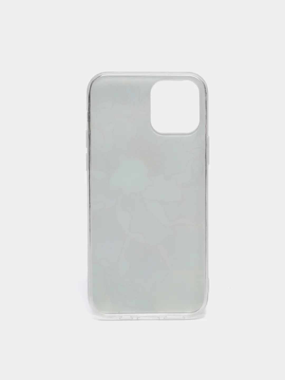 Синий чехол для iPhone 12/12 Pro/12 Mini с цветочным узором, блестки