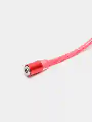 Красный кабель магнитный светящийся, коннекторы Lightning, Type-C, Micro-USB