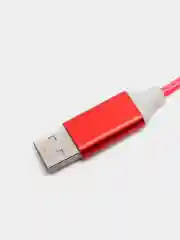 Красный кабель магнитный светящийся, коннекторы Lightning, Type-C, Micro-USB