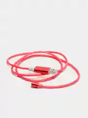 Красный кабель магнитный светящийся, коннекторы Lightning, Type-C, Micro-USB