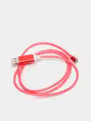 Красный кабель магнитный светящийся, коннекторы Lightning, Type-C, Micro-USB
