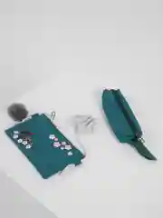 Зеленый школьный рюкзак для девочки, подростковый "Котята": набор 4 в 1