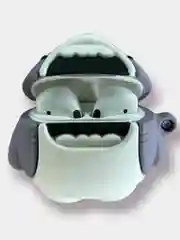 Серый металлик чехол для беспроводных наушников на AirPods 4 mini TWS Pro 4 "Мультяшка"