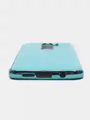 Голубой чехол Xiaomi Redmi Note 8 Pro, Сяоми Редми Нот 8 Про силиконовый с глянцевой рамкой