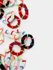Красный резинки для волос, 100 шт