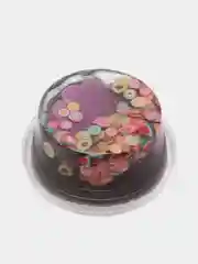 Фиолетовый прозрачный слайм с фруктами