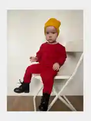 Красный костюм спортивный детский, без начеса
