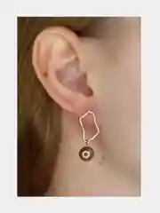 Серьги Жемчуг пыльно-розовый на подвеске