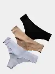 Бежевый трусы стринги женские, бесшовные