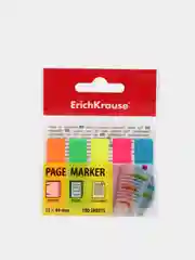 Закладки пластиковые с клеевым краем ErichKrause Neon, 12х44 мм, 100 листов, 5 цветов