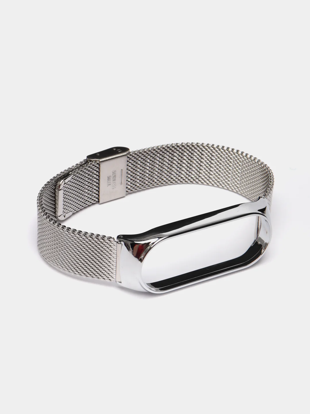 Серебряный фирменный металлический ремешок для Xiaomi Mi band 3, 4, 5, 6