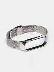 Серебряный фирменный металлический ремешок для Xiaomi Mi band 3, 4, 5, 6