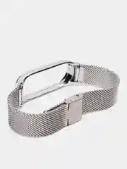 Серебряный фирменный металлический ремешок для Xiaomi Mi band 3, 4, 5, 6