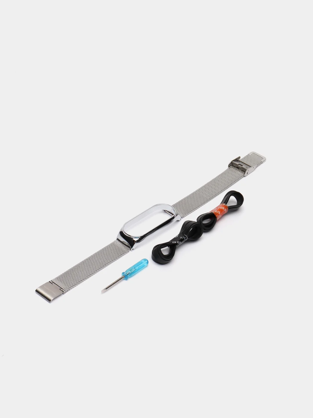 Серебряный фирменный металлический ремешок для Xiaomi Mi band 3, 4, 5, 6