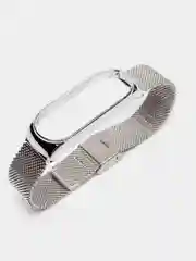 Серебряный фирменный металлический ремешок для Xiaomi Mi band 3, 4, 5, 6