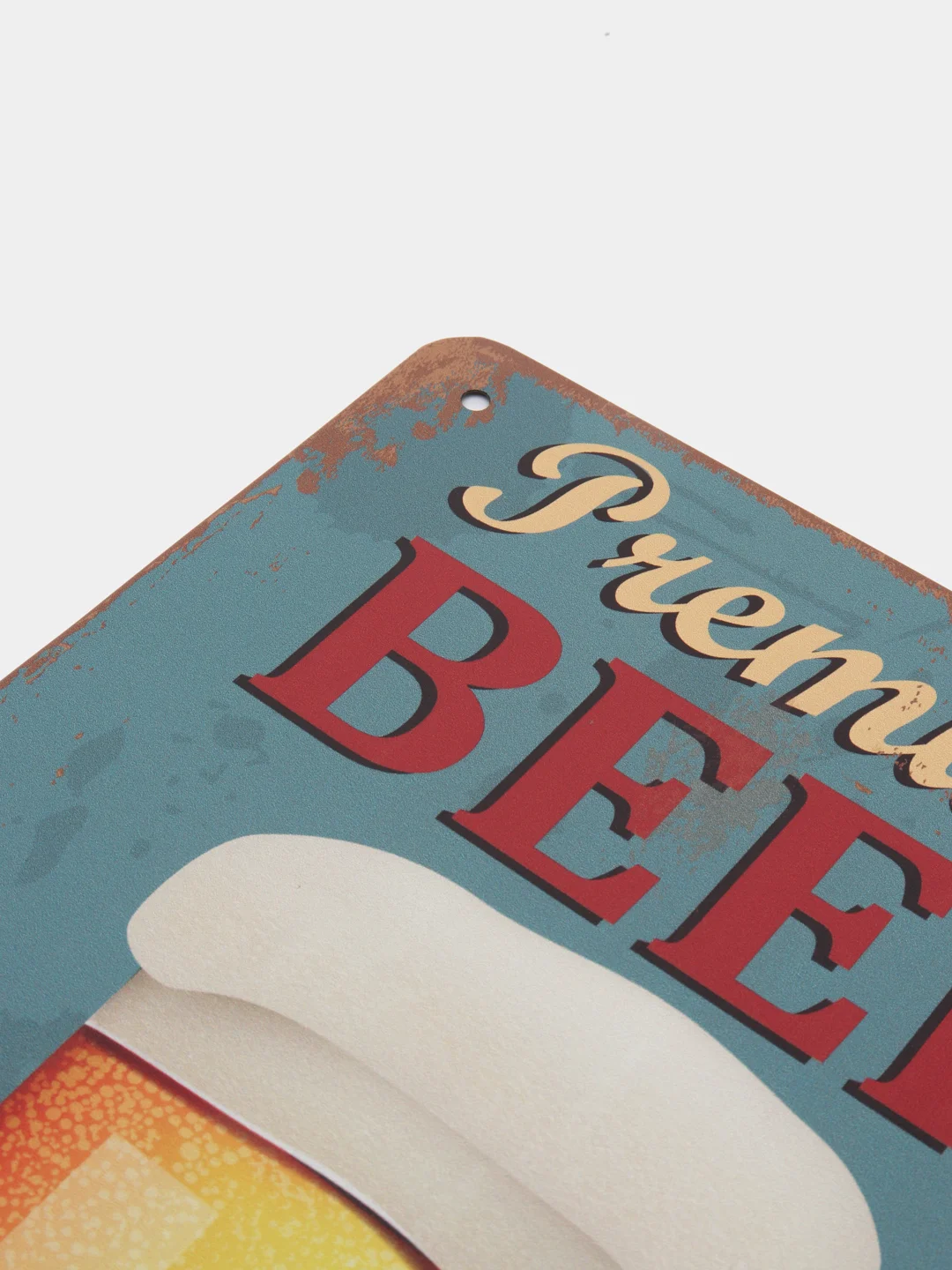 Бирюзовый винтажные жестяные таблички "Beer"