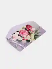 Лавандовый конверт-открытка для денег "С Днём Рождения"