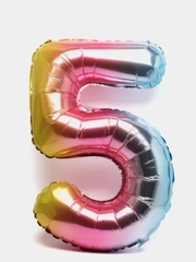 Воздушный шар "Цифра 5", 49,5 см, градиент