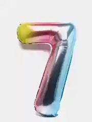 Воздушный шар "Цифра 7" 40 см, градиент