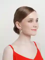 Серьги кольца с подвеской в виде жемчужины Filomela