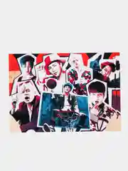 Вишнёвый конверт подарочный для денег с фото открыткой k-pop "BTS"