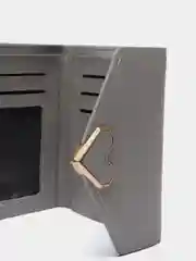 Розовый кошелек женский, кожаный, с застежкой "Сердце" для денег, карт и на подарок