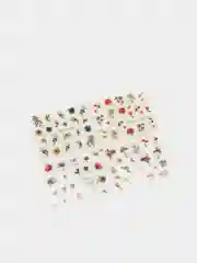 Алый наклейки для дизайна  ногтей / Наклейки водные для маникюра (10 видов)