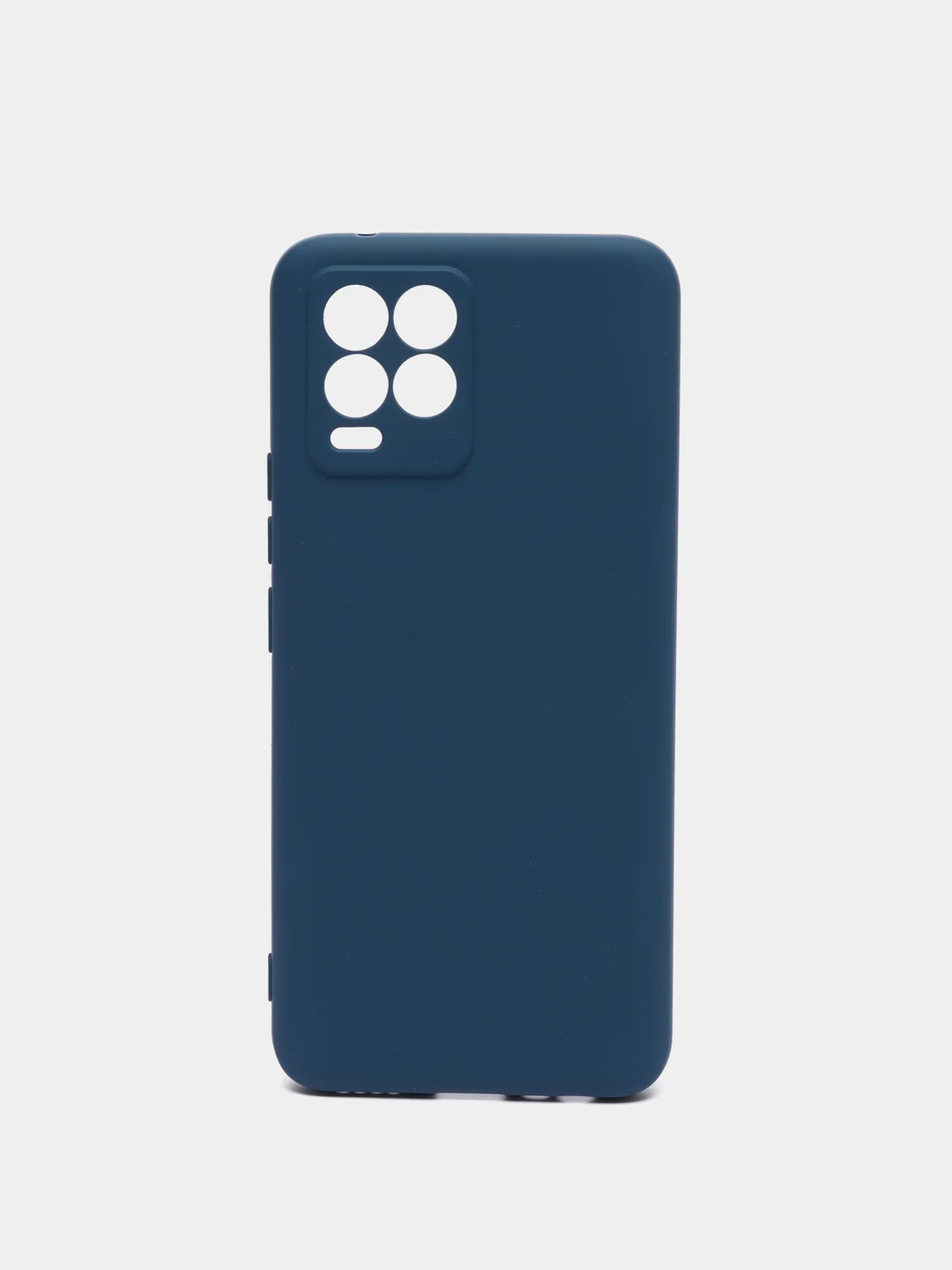 Темно-синий чехол для Realme 8 / 8 Pro c защитой камеры и бархатом внутри