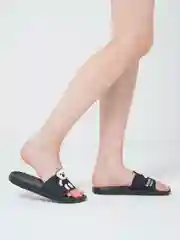 Черный женские шлёпанцы