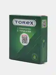 Презервативы с точками и с силиконовой интимной гель смазкой для секса Torex 3 штуки