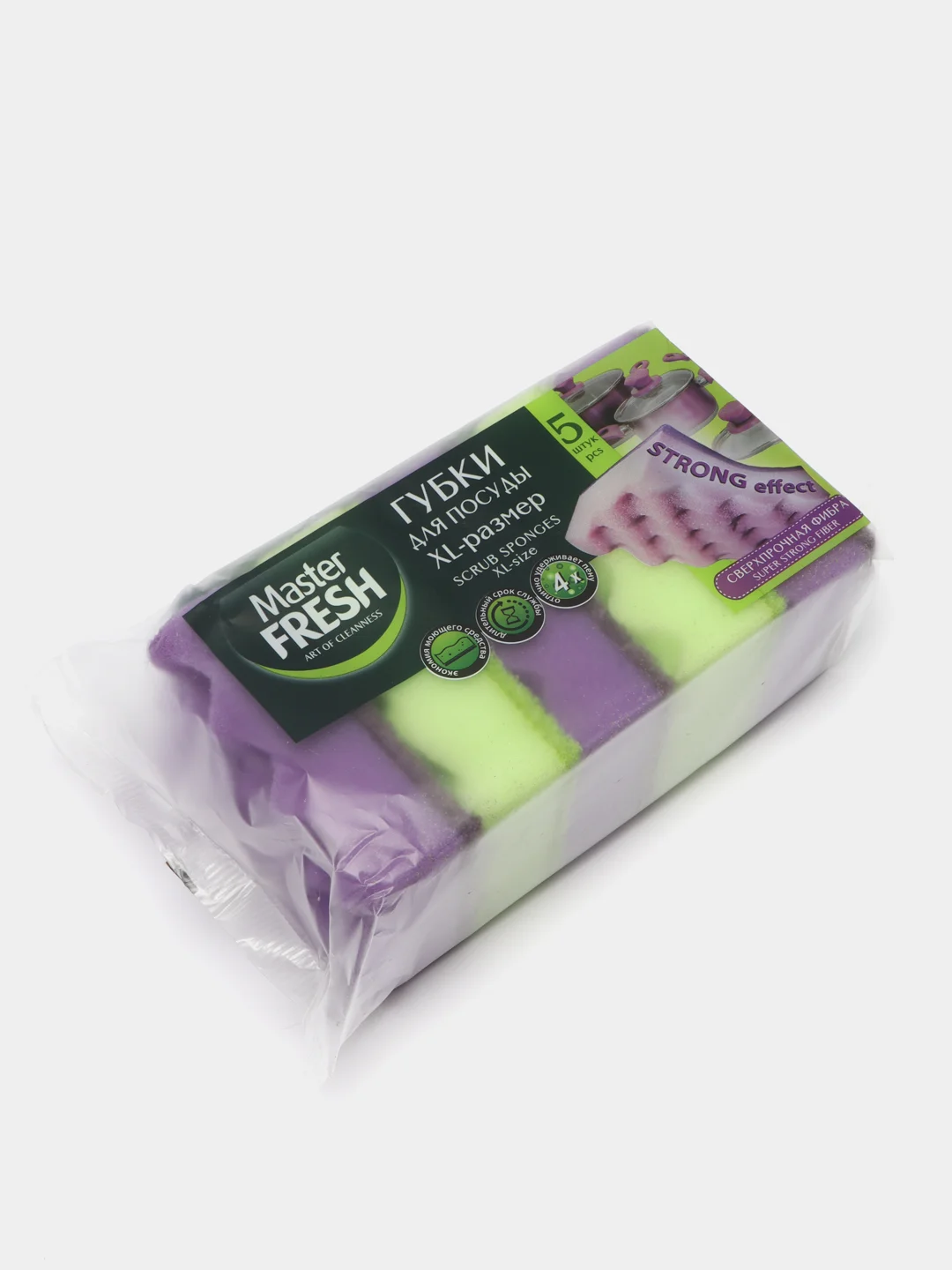 Губки для мытья посуды Master Fresh Strong effect XL 5шт