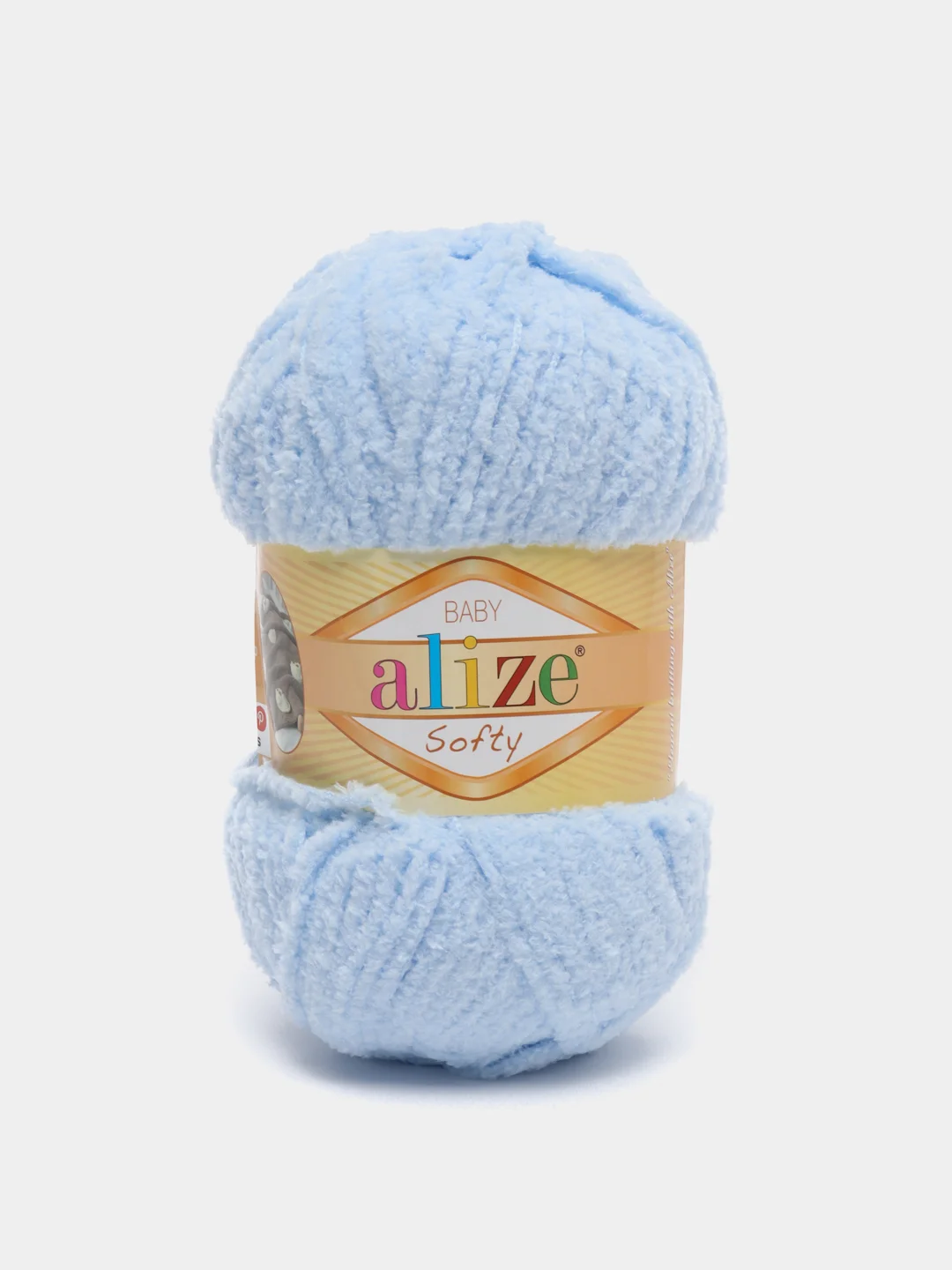 Голубой плюшевая пряжа Alize Softy